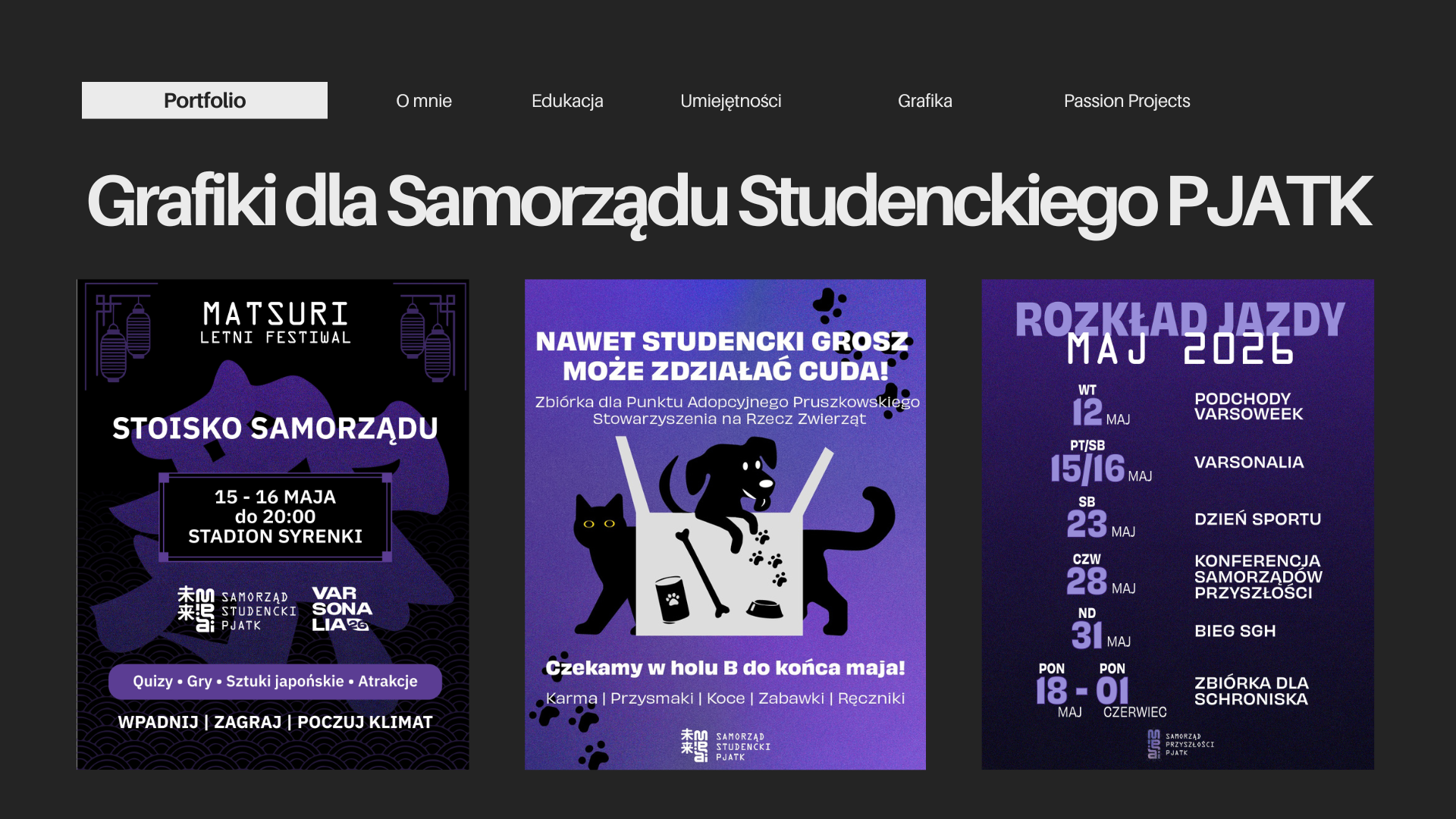 Grafiki dla Samorządu Studenckiego PJATK